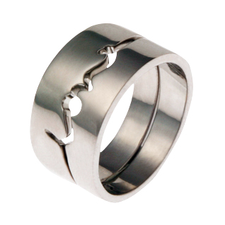 Love Times Love | Men's Wedding Ring | 18k White Gold - Click Image to Close